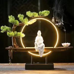 음보살 LED 불상 조명 관음 백자 미니 향꽂이 장식 천안