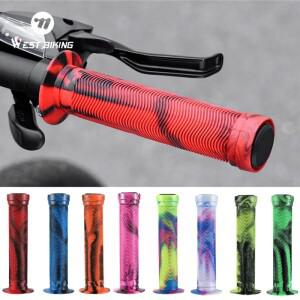 웨스트 바이킹 새 자전거 핸들 그립 미끄럼 방지 바 엔드 편안한 핸드 필 MTB 사이클링 레스트 충격 흡수