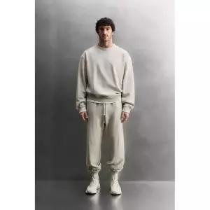 [ZARA] 자라 베이직 크루넥 트레이닝 스웨트셔츠 - 그레이 3685300