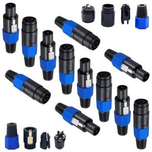 XLR 커넥터 전문 오디오 스피커 호환 어댑터 수 플러그 암 소켓 잠금 터미널이있는 4Pin 도킹