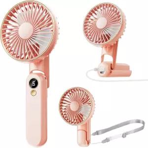휴대용 선풍기 최대 15시간 근무 180 접이식 개인 여행/여름/야외/사무실용 USB 충전식 미니 속도 조절