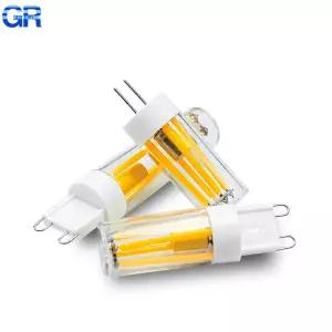 G4 G9 LED 전구 COB 할로겐 램프 대체 AC 220V 3W 5W 촛불 조명 크리스탈 샹들리에 스포트라이트