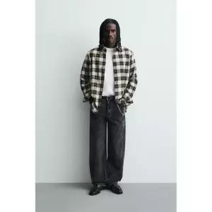 [ZARA] 자라 코듀로이 배기핏 팬츠 바지 트위스트 솔기 - 블랙 3611440