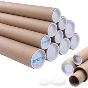 배송, 포장, 대량 원형 골판지 우편함, 아트 프린트, 지도, 청사진을 위한 아로밀리 우편관, 2x30인치 5팩 + 1.5x24인치 크래프트 종이 포스터 튜브