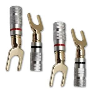 Y자형 바나나 스피커 플러그 혼 커넥터 금도금 배선 포크