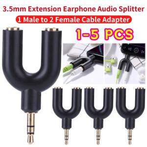 Y모양 3.5mm 1 남성 2 여성 이어폰 어댑터 더블 잭 플러그 스테레오 헤드폰 분배기 PC MP3 플레이어 공유