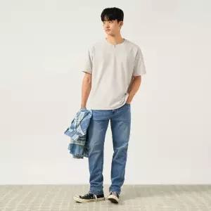 [백화점 정품] 빈폴 멘 [FW25]Essential 워싱 스탠다드핏 데님 팬츠 - 스카이 블루 BC5721E71Q LL