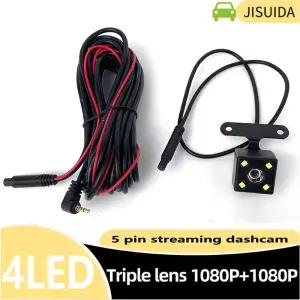 5핀 차량 장착형 자동차 DVR 4LED 후방 카메라 170 미러 대시캠 2.5mm 방수