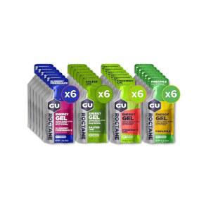 GU 에너지 록테인 울트라 인듀어런스 믹스 팩 젤 달리기 자전거 타기 하이킹 또는 스키를 위한 이동 중