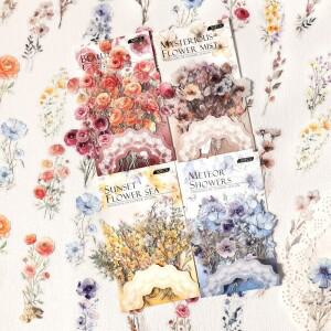 빈티지 식물 꽃 PET 방수 스티커  DIY 스크랩북 저널  앨범 장식 재료 팩당 30 개