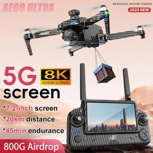 AE60 울트라 프로페셔널 드론 8K 카메라 GPS 3축 짐벌 장애물 회피 터치 스크린 FPV 브러시리스 RC 드론 남