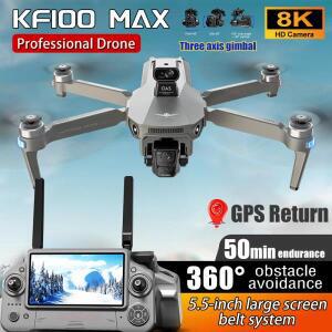 SJRC KF100 MAX GPS 드론 8K 전문가용 터치스크린 듀얼 HD 카메라 5G WIFI FPV 3축 짐벌 브러시리스 RC 쿼