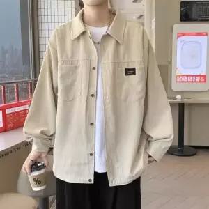 빈티지 남성용 커플 셔츠 형 코듀로이 기모 재킷 아우터 OP1