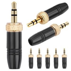 Sennheiser 마이크 용 SONY호환 UWP-D21 M6 내부 스레드 스테레오 헤드폰 잭 남성 플러그가있는 3.5mm 오디