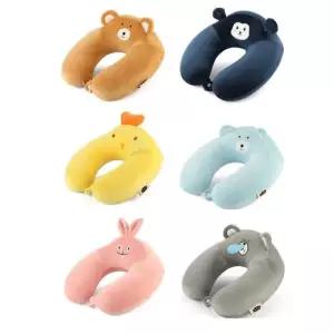 리브하우스 귀여운 메모리폼 여행 베개 벨벳 목쿠션 똑딱이 단추 811638