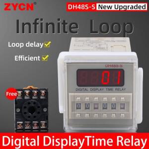 DH48S-S 시간 지연 릴레이 스위치 DC24V 12V 0.1S-99H 디지털 LED 프로그래머블 타이머 AC220V 380V SPDT