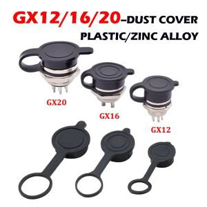 10피스 GX12 항공 커넥터 플러그 커버 방수 먼지 금속/고무 캡 원형 보호 슬리브