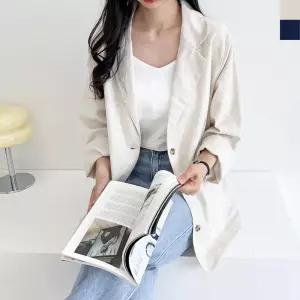 여자 체형커버 여름겉옷 얇은 면혼방 린넨자켓 정장재킷 하객룩 가을아우터 봄코디