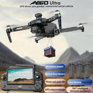 AE60 울트라 드론 8K HD 카메라 GPS 브러시리스 3축 짐벌 장애물 회피 터치 스크린 에어드롭 낚시 RC 쿼드