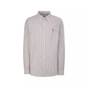 매장정품 HAZZYS 헤지스 [26SS] 라이트브라운 스트라이프 시어서커 면 100% 강연 셔츠 (HZSH6B322W1B) 1375