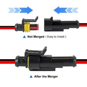10개/5세트 2핀 방수 커넥터 남성 및 여성용 16 AWG 와이어 자동차 트럭 보트 전기