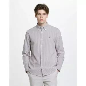 매장정품 HAZZYS 헤지스 [26SS] 브라운 스트라이프 면 긴팔캐주얼셔츠 (HZSH6B322W1A) 1375878