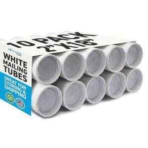 포스터, 예술품, 공예품, 문서의 배송 및 보관을 위한 매직워터 서플라이 메일링 튜브 2인치 x 18인치 흰색 - 10팩