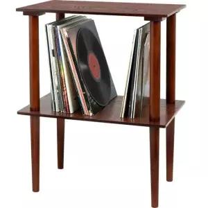 프리미엄 LP 수납장 턴테이블 보관함 엘피 장식장 선반 정리대 다크월넛