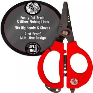 크라켄 배스 낚시 가위 - 땋은 낚싯줄을 자르고 미끼 녹 방지를 수정하기 위해 큰 손이나 장갑에 맞습니다
