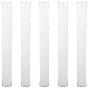 가넥 5팩 투명 우편 튜브 - 문서용 122x14인치 원형 보관 용기 포스터 아트 프린트 배송 및 보관용 내구성 있는 PE 하드 뚜껑