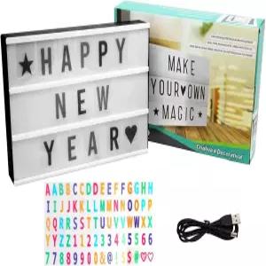 Aoutrow 시네마 라이트 박스 개인 맞춤형 네온사인 문자 숫자 기호가 포함된 따뜻한 흰색 LED