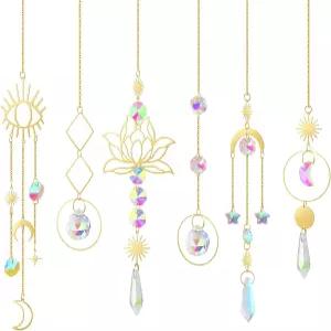 일클비즈 선캐처 크리스탈 매달린 프리즘과 체인 펜던트 장식 볼 창문용