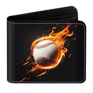 Kanfouaela 남아 및 청소년을 위한 세련된 가죽 지갑 - 동전 포켓, 신분증 창 카드 슬롯이 있는 바이폴드