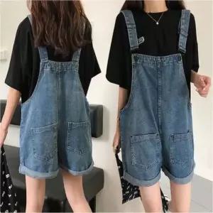 여자 반바지 청 멜빵 귀여운 여름 바지