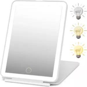 DenCert 충전식 여행 메이크업 미러 72 LED 조명 컴팩트 슬림 배니티 라이트 3 모드 디밍 터치