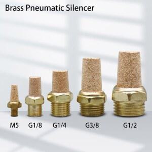 공압 황동 배기 머플러 BSL-M5 1/8 1/4 3/8 1/2 수나사 피팅 소음 필터 감소기 커넥터