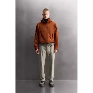 ZARA 자라 콤비 플리스 테크니컬 스웨트셔츠 - 오렌지 127000