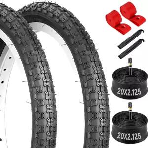 20x1.95/2.125 로드 바이크 타이어 세트 20인치 53-406/57-406 접이식 교체 크루저 자전거 및 레버가 있는