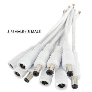 수암 DC 케이블 전원 어댑터 커넥터  TV 카메라 LED 스트립 테이프 조명  5.5x2.1mm 플러그 와이어    로트