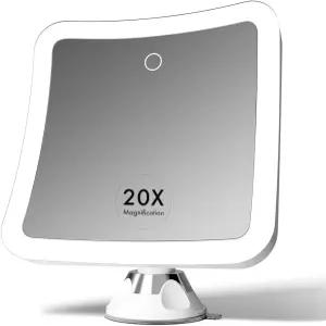 LED 조명 충전식 하이 줌 기능이 있는 Fancii 20배 확대 메이크업 미러 화장실 및 욕실용 7인치 대형