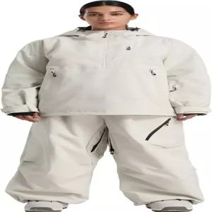 GSOU 스노우 여성 스키 재킷 및 바지 세트 배기 스노보드 수트 방수 방풍 후드 코트