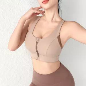 새로운 디자인 여름 원피스 고강도 충격 방지 스포츠 속옷 조끼 앞 지퍼 Yogo 브라