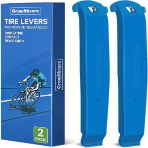 헤비 듀티 자전거 타이어 레버 2팩 - 산악/도로/BMX 스틸 코어 및 미끄럼 방지 그립 튜브리스 도구 깨지지