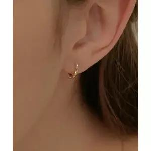 매장정품 LOVEENB [셀럽착용] [14K gold] 데일리 심플 원터치 링 피어싱 귀걸이 [Single]
