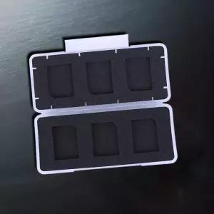 6 in 1 투명 미니 SD 메모리 카드 보호 케이스 방수 플라스틱 홀더 EVA 폼 정전기 방지 보관함