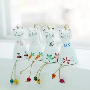 도자기 고양이 풍경종