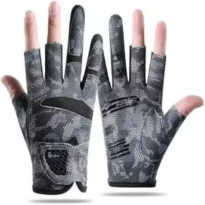 남성 여성용 FGSS 낚시 장갑 - 미끄럼 방지 통기성 자외선 차단 3컷 핑거 얼음 카약 로우용