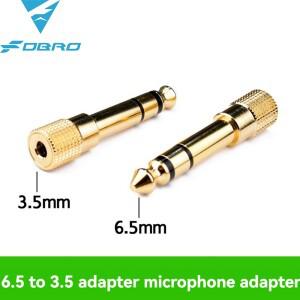 FDBRO 금도금 플러그 커넥터 오디오 잭 6.5mm 남성 여성 스테레오 어댑터 마이크 변환기 Aux 케이블