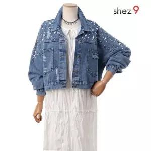쉬즈나인 펄 스터드 장식 청자켓1237833