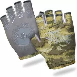 리버런즈 스위프트쉴드 낚시 장갑 단축 손목 UPF50 선 손가락 없는 경량 통기성 하이킹 드라이빙 카약